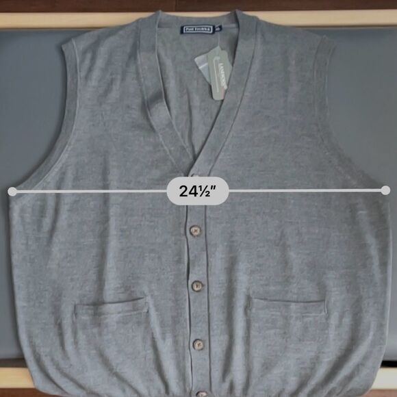 NWT Paul Fredrick Tailored Fit Merino Wool Sweater Vest Quiet Luxury Old Money - Picture 5 of 9